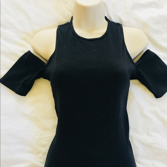 Black Cold Shoulder Top - Picture 3 of 5